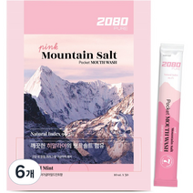 2080 퓨어 핑크솔트 포켓 마우스워시 구강청결제 50p, 500ml, 6개