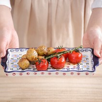 프라카 직사각접시, 블루데이지