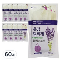 크린스타 옷장 탈취제 라벤더향, 4g, 60개