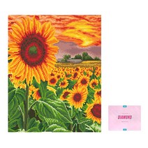 디클레어 액자 캔버스형 보석십자수 DIY 키트 40 x 50 cm, 1세트, 해바라기 노을