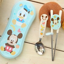 디즈니 스텐보조젓가락케이스세트 미키, 스푼+젓가락+케이스