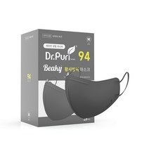 닥터퓨리 비키 황사 방역 마스크 중형 KF94, 그레이, 1개, 25개입