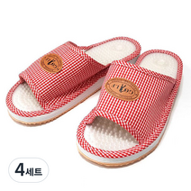 골프지압 슬리퍼, 4세트, 레드