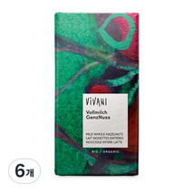 비바니 유기농 통헤즐넛 초콜릿, 100g, 6개