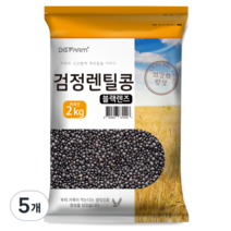 대구농산 검정렌틸콩 블랙렌즈, 2kg, 5개