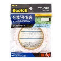 3M 스카치 주방욕실용 폼 양면테이프 18mm x 3m, 1개