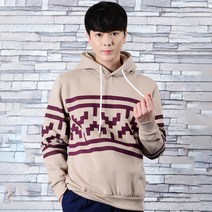 타운클로 기모 퍼즐 나염 후드티