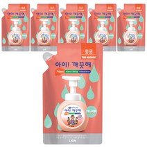 아이깨끗해 향균 거품 핸드 솝리필 모이스처라이징 복숭아향, 200ml, 6개