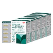 동화약품 식물성 초임계 rTG 알티지 오메가3 비타민D 4000IU 31.2g, 60정, 5개