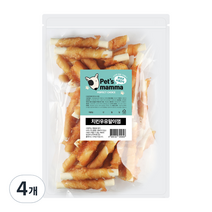펫츠맘마 강아지 수제간식 껌롤 200g, 치킨 + 우유, 4개