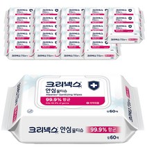 크리넥스 안심 물티슈 캡형, 60매, 24팩