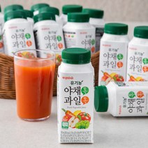 [채소쥬스] 부산우유 유기농 인증 야채톡과일톡 주스, 190ml, 24개