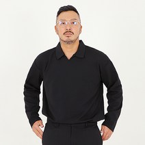 파이브라지 빅사이즈 카라 브이넥 오버핏 긴팔 티셔츠