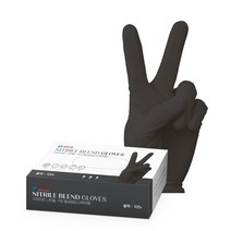 키친아트 니트릴 PVC 합성장갑 다목적용 블랙 S, 소(S), 1개