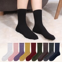 두발로 여성용 수면 골지 중목 양말 10켤레