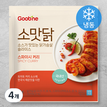 굽네 소스가 맛있는 닭가슴살 슬라이스 스파이시 커리 (냉동), 120g, 4개
