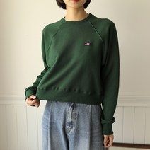 빼빼 여성용 와펜패치 크롭 맨투맨 티셔츠