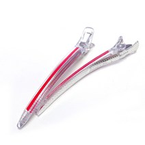 다카라 크리스탈 헤어클립 중 105mm, 2개, 투명 + 레드