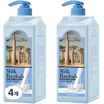 밀크바오밥 바디워시 화이트머스크향, 1000ml, 4개