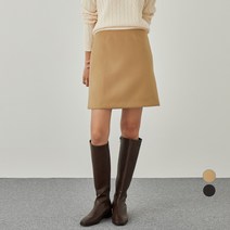 ELLE PARIS 여성 도톰 H라인 미디 스커트