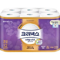 크리넥스 수프림 소프트 천연펄프 3겹 화장지 27m, 12롤, 1팩