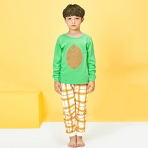 유니프랜드 아동용 스윗레몬 오가닉 편면 9부 내의 실내복 상하세트