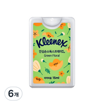 크리넥스 안심손소독 스프레이 그린플로럴향, 6개, 15ml