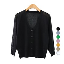 제니트 여성용 여름 히딩스카시 7부 가디건 G989