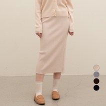 ELLE PARIS 여성용 니트 밴딩 롱스커트