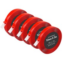 다다 초강력 양면테이프 12mm x 3m, 투명, 5개