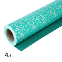 전통한글 종이롤포장지, 청록, 4개