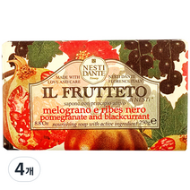 네스티단테 비누 일 프루테토 석류 앤 블랙커런트, 250g, 4개