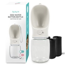 딩동펫 반려동물 휴대용 버튼식 물병 350ml   풉백 3롤, 화이트, 1개