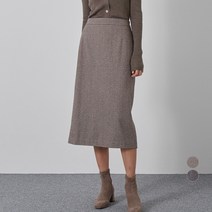 ELLE PARIS 여성 브러시드 미디 스커트