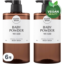 해피바스 오리지널 컬렉션 바디워시 베이비파우더향, 910g, 6개