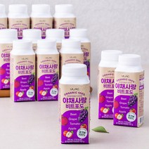 비락 유기가공식품 야채사랑 비트포도, 180ml, 24개