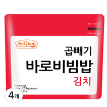 이지밥 곱빼기 즉석 바로비빔밥 김치, 257g, 4개