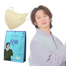 이비에 더세로 새부리형 대형 마스크 성인용 KF80, 30개입, 1개, 아이보리
