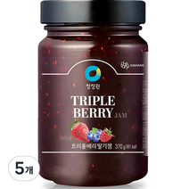 청정원 트리플베리 딸기잼, 370g, 5개