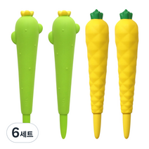 핑크풋 3000 과일 스퀴시 중성펜 2종 세트 0.5mm, 6세트, 선인장, 파인애플