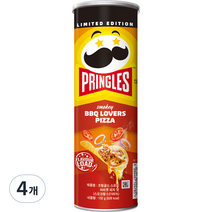 프링글스 감자스낵 스모키 바비큐 피자, 102g, 4개