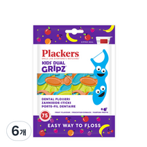 플랙커스 어린이 치실, 75개입, 6개