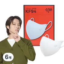 이비에 4중필터 새부리형 컬러 패션 마스크 중형 KF94, 화이트, 2개, 30개입