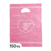 팩스타 펀칭 비닐 포장봉투 가로 30cm x 세로 40cm, 핑크곰, 150개입