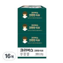 크리넥스 코편한 각티슈 1겹, 100개입, 16개