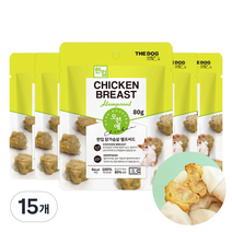더독 오븐애 촉촉한 강아지 건강 소프트 간식 80g, 닭가슴살 + 햄프시드 혼합맛, 15개