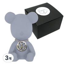 라띠크제이 엠블럼베어 차량용 방향제 폭스바겐 그레이 + 가든스위피 5ml 리필 세트, 3개