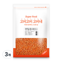 고미네 레드 렌틸콩, 1kg, 3개