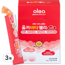 올레아 유아용 올키 비타젤리 아연 사과맛 15p, 15g x 15포, 3개