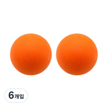 지압 싱글 마사지볼, 6개입, 오렌지